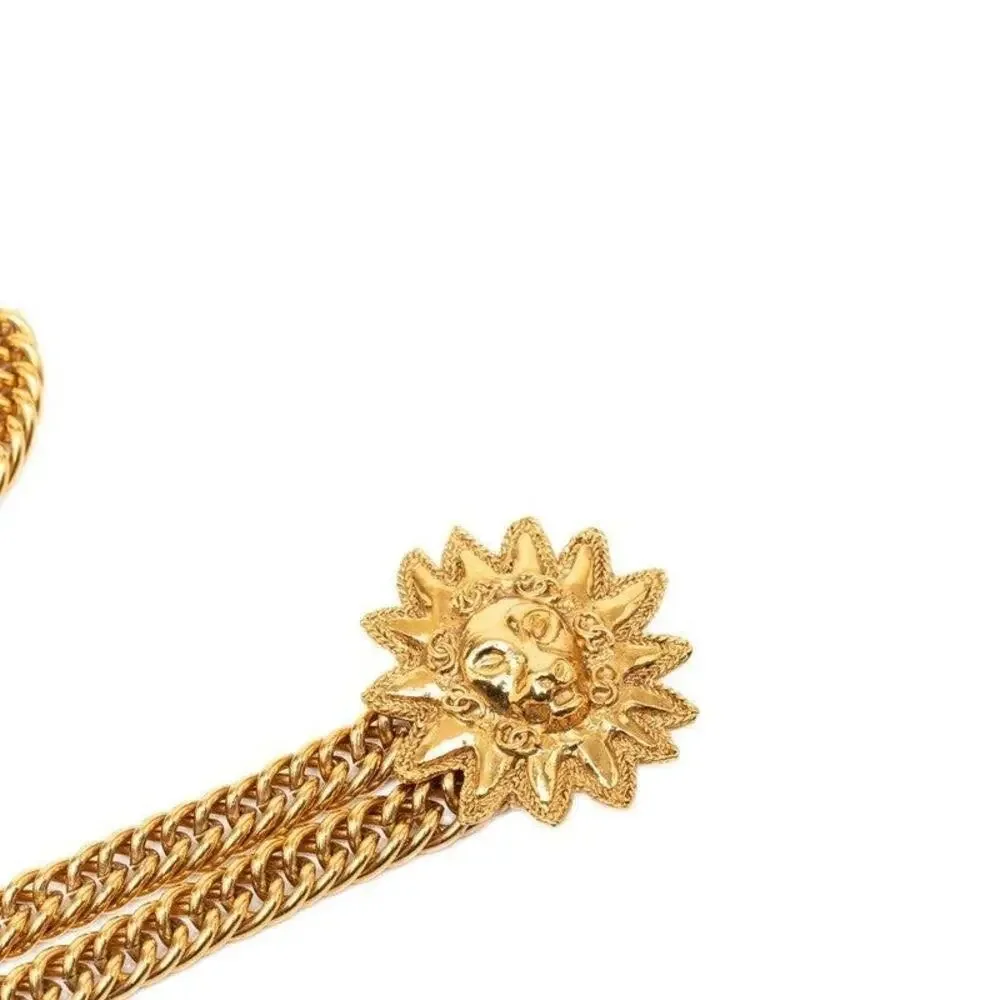 Chanel Vintage CC Logo Lion Motif Chain Belt Gold Plated